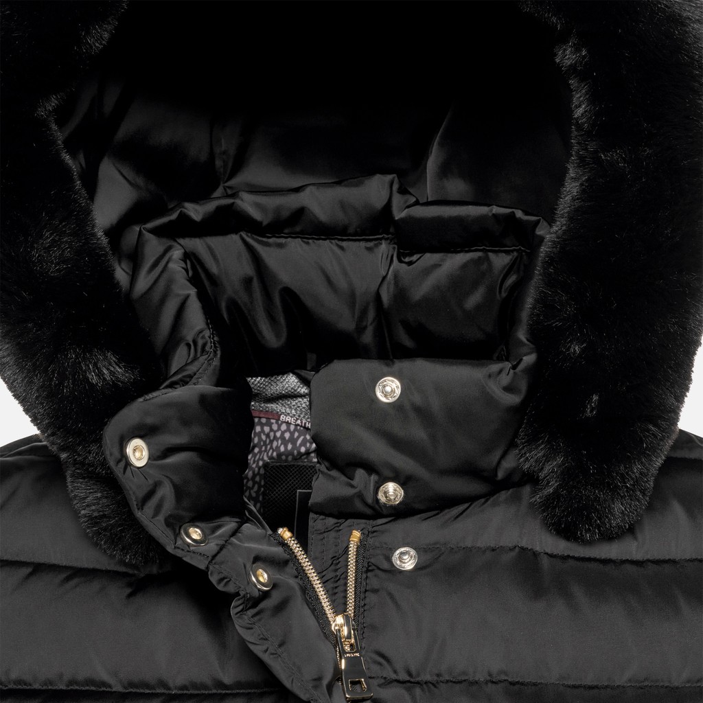 Full-length quilted coat BETTANIE WOMAN Black - image number 9 | GEOX