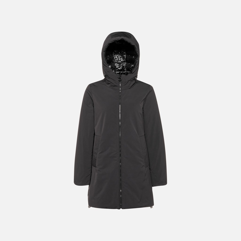 Parka long SPHERICA FEMME Noir/Noir - image number 5 | GEOX