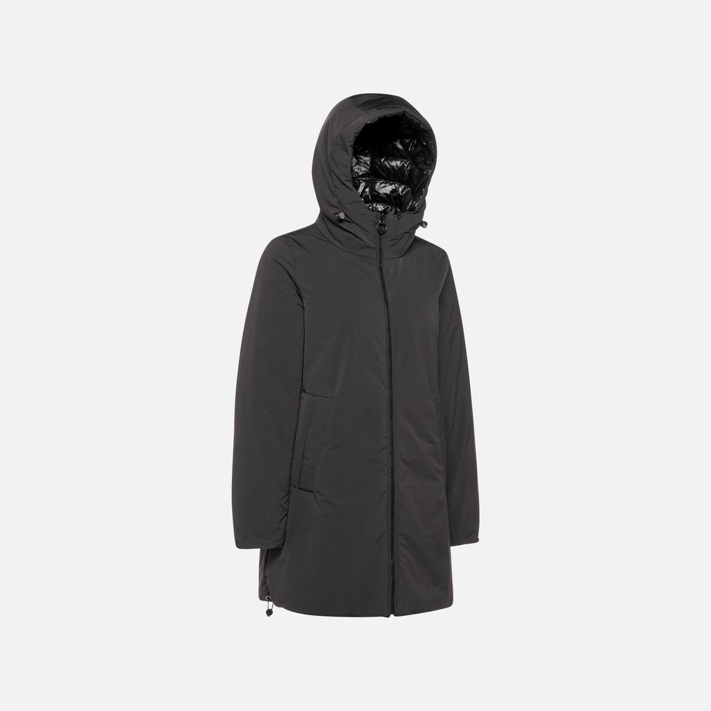 Parka long SPHERICA FEMME Noir/Noir - image number 6 | GEOX