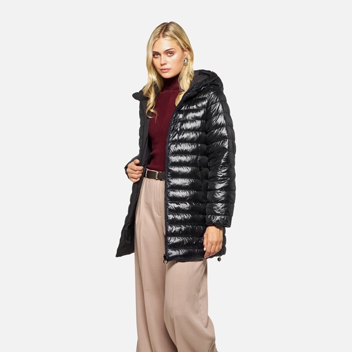 Parka long SPHERICA FEMME Noir/Noir | GEOX