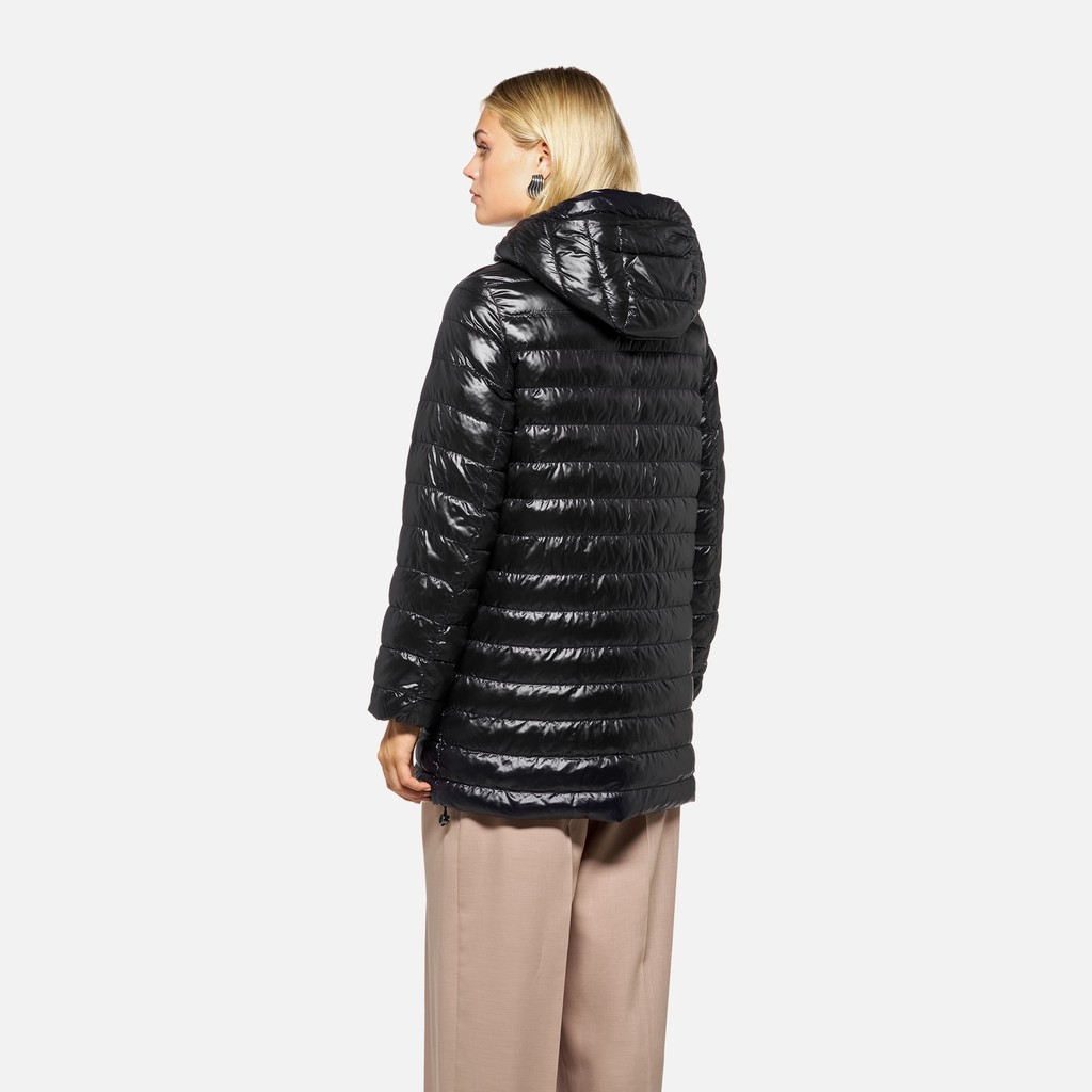 Parka long SPHERICA FEMME Noir/Noir - image number 2 | GEOX