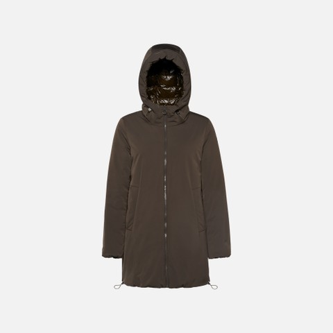 Parka long SPHERICA FEMME Marron fonc&eacute;/Marron fonc&eacute; - image number 4 | GEOX
