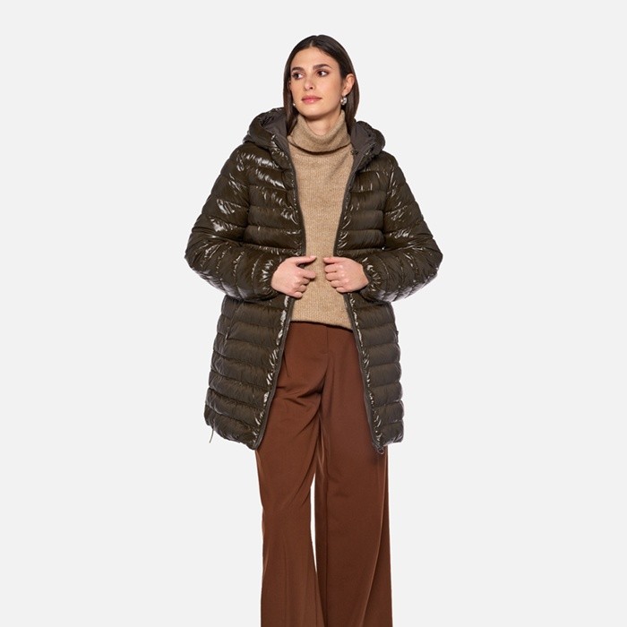 Parka long SPHERICA FEMME Marron fonc&eacute;/Marron fonc&eacute; | GEOX