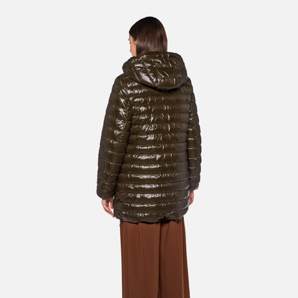 Parka long SPHERICA FEMME Marron fonc&eacute;/Marron fonc&eacute; - image number 2 | GEOX