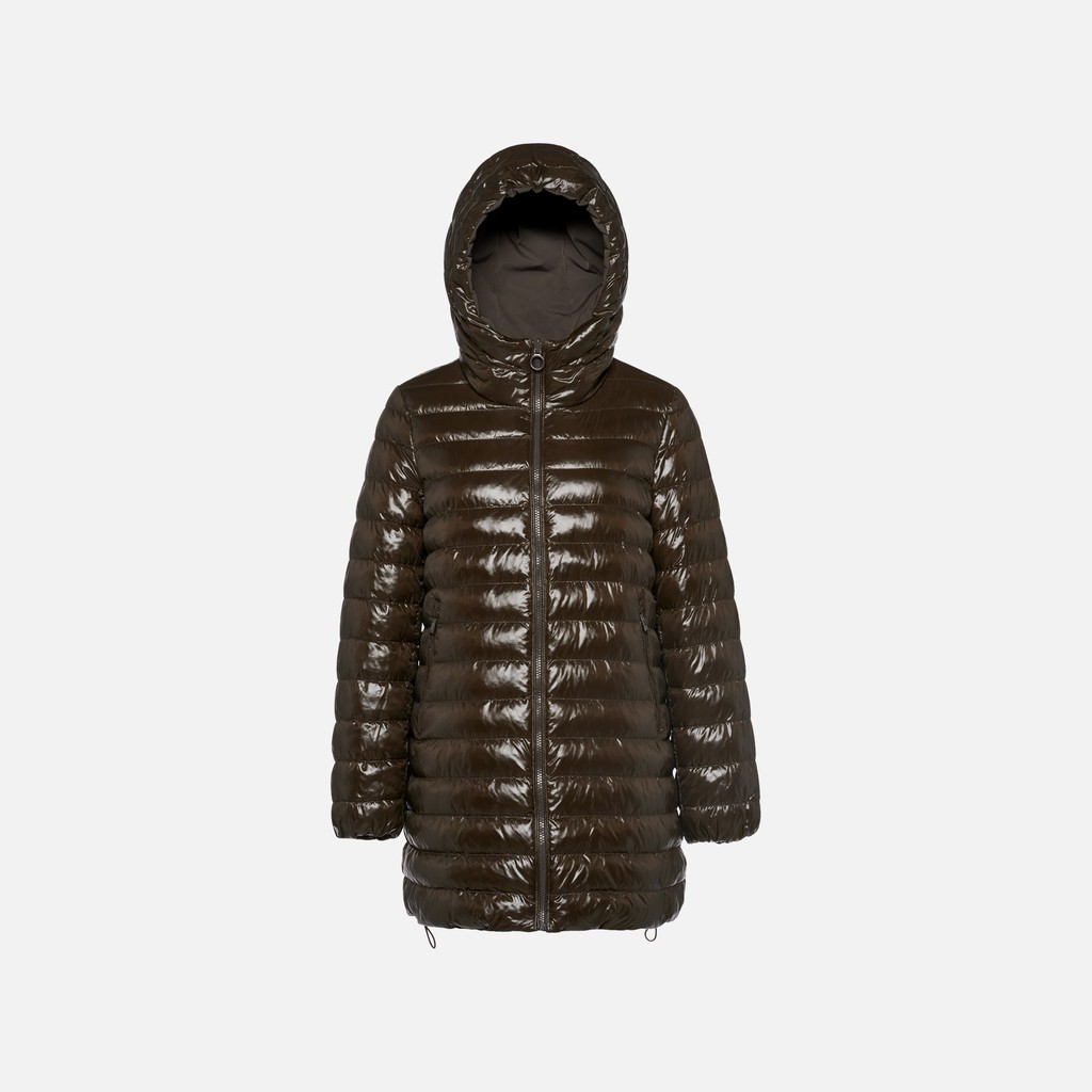 Parka long SPHERICA FEMME Marron fonc&eacute;/Marron fonc&eacute; - image number 8 | GEOX