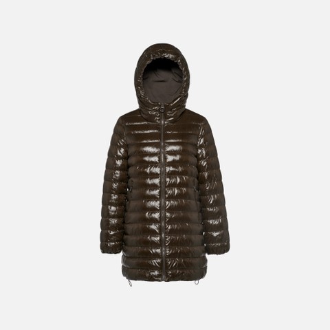 Parka long SPHERICA FEMME Marron fonc&eacute;/Marron fonc&eacute; - image number 8 | GEOX