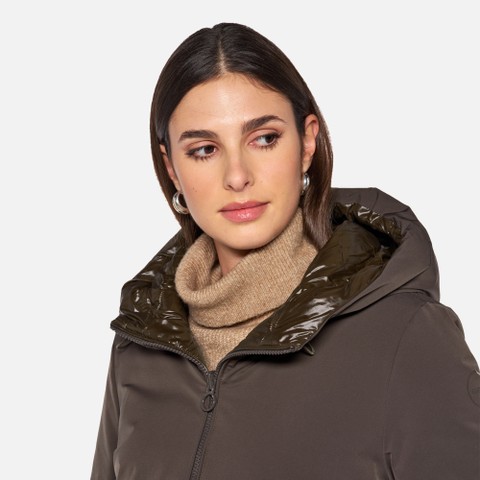 Parka long SPHERICA FEMME Marron fonc&eacute;/Marron fonc&eacute; - image number 3 | GEOX