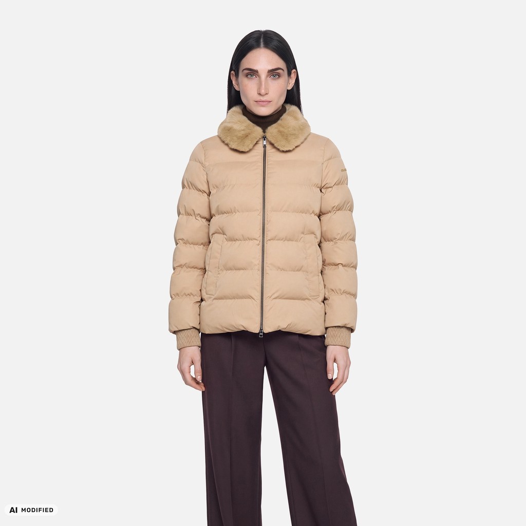 Quilted jacket VILDE WOMAN Nougat - image number 1 | GEOX