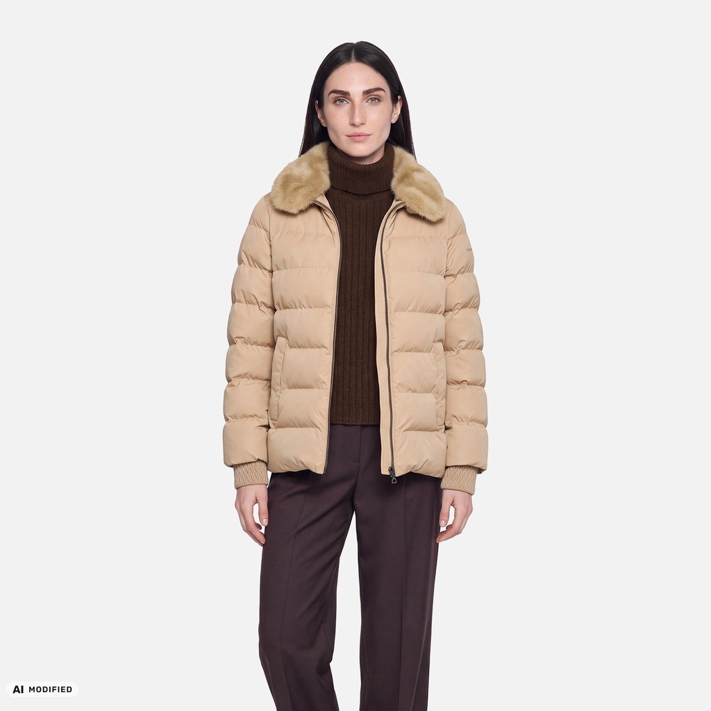 Quilted jacket VILDE WOMAN Nougat - image number 0 | GEOX