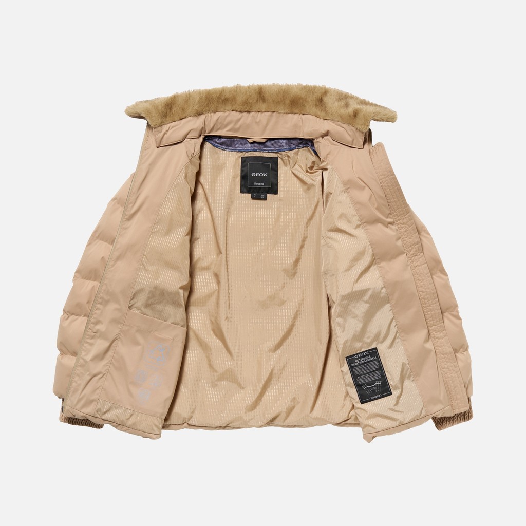 Quilted jacket VILDE WOMAN Nougat - image number 0 | GEOX