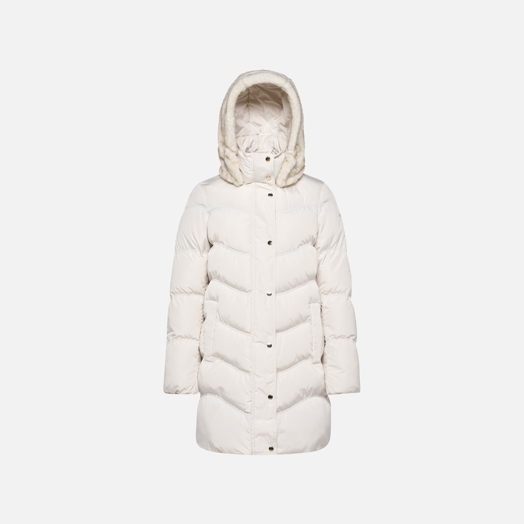 Parka matelass&eacute;e DHYALMA FEMME Blanc cass&eacute; - image number 5 | GEOX
