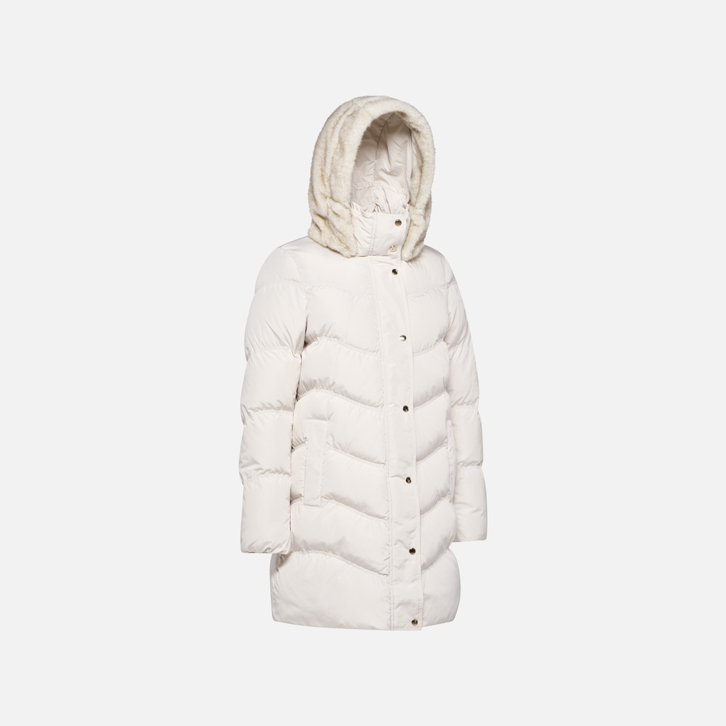 Parka matelass&eacute;e DHYALMA FEMME Blanc cass&eacute; - image number 6 | GEOX