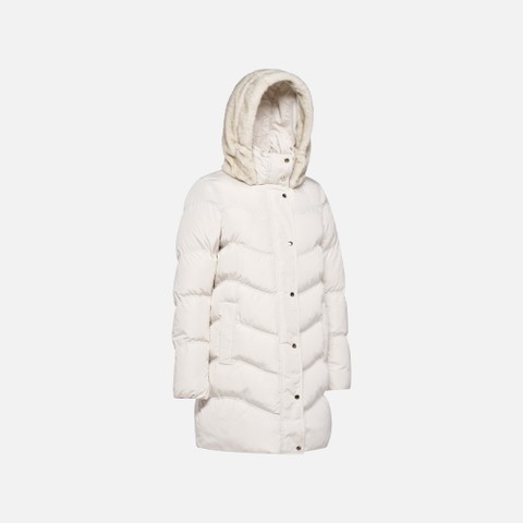 Parka matelass&eacute;e DHYALMA FEMME Blanc cass&eacute; - image number 6 | GEOX