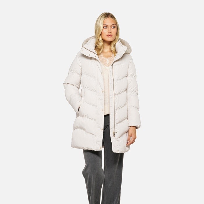 Parka matelass&eacute;e DHYALMA FEMME Blanc cass&eacute; | GEOX