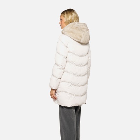 Parka matelass&eacute;e DHYALMA FEMME Blanc cass&eacute; - image number 2 | GEOX