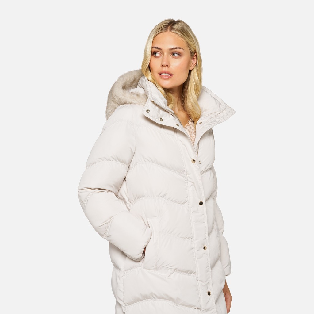 Parka matelass&eacute;e DHYALMA FEMME Blanc cass&eacute; - image number 3 | GEOX