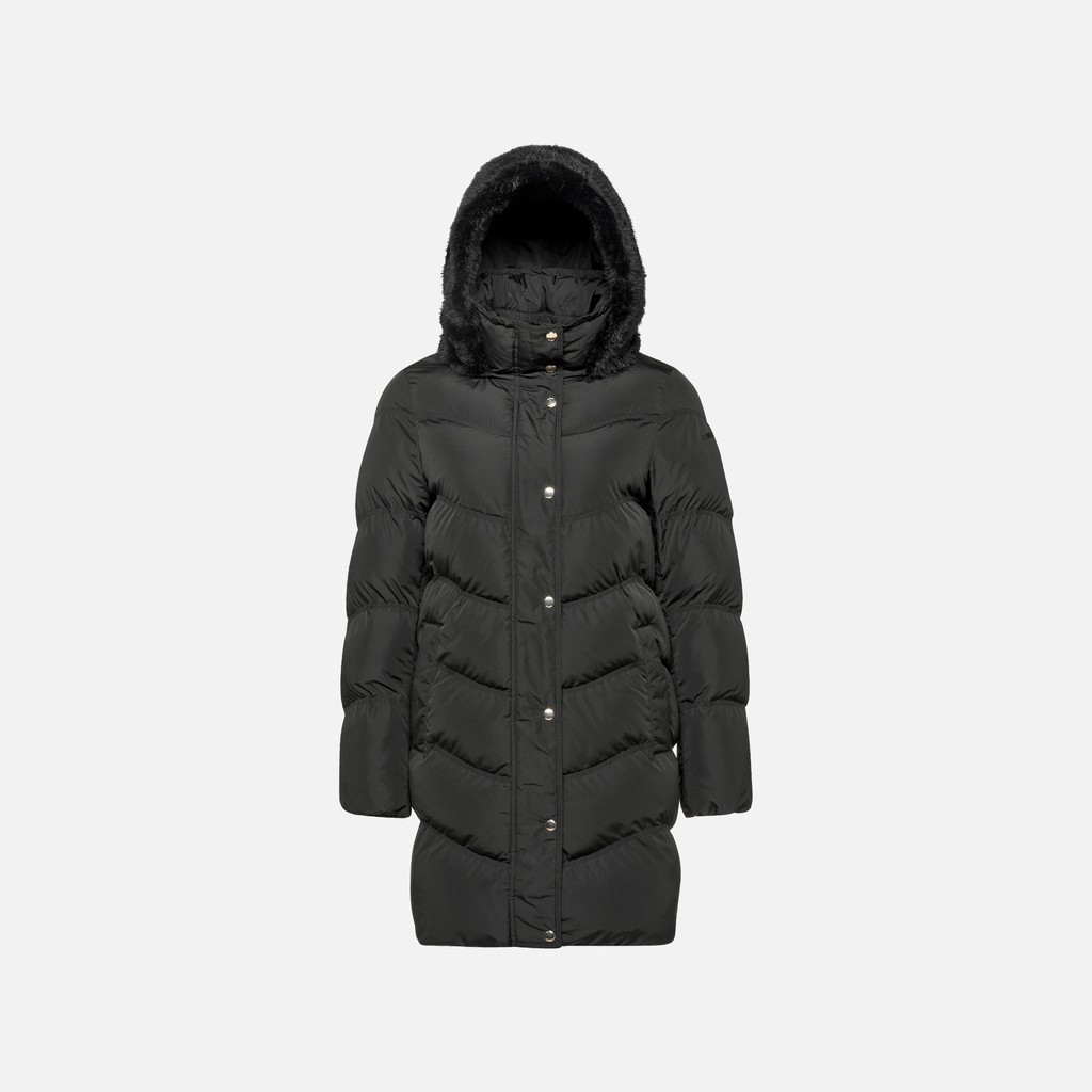 Parka matelass&eacute;e DHYALMA FEMME Noir - image number 6 | GEOX