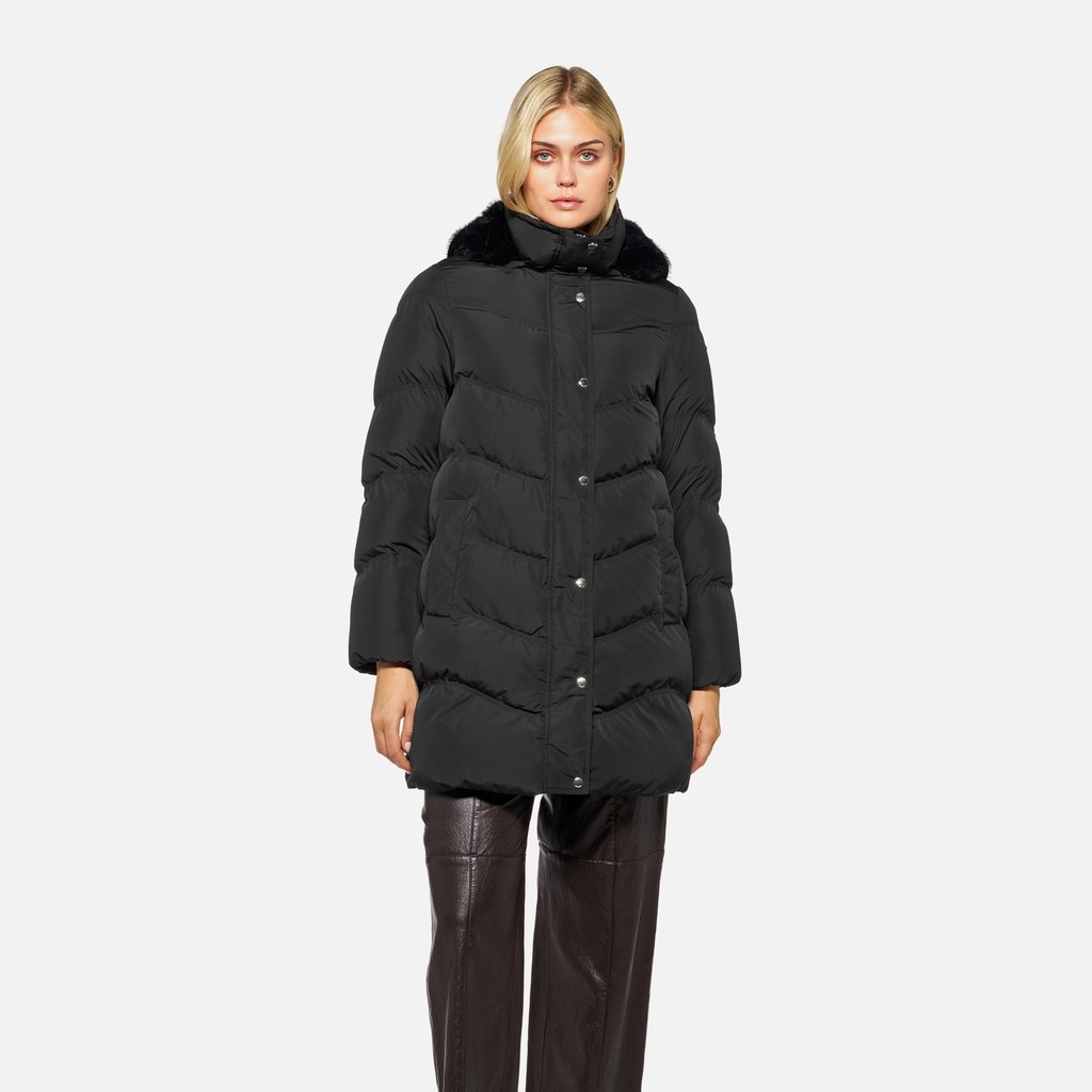 Parka matelass&eacute;e DHYALMA FEMME Noir - image number 2 | GEOX