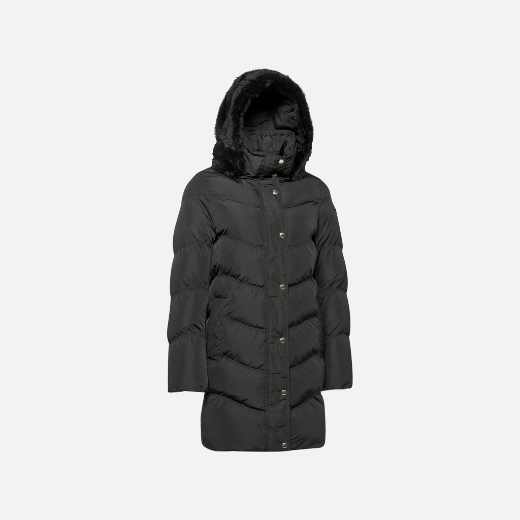 Parka matelass&eacute;e DHYALMA FEMME Noir - image number 7 | GEOX
