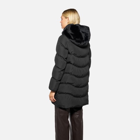 Parka matelass&eacute;e DHYALMA FEMME Noir - image number 3 | GEOX