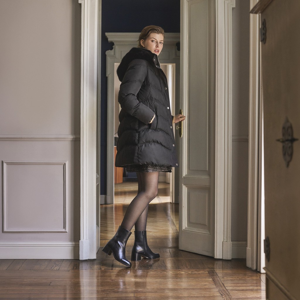 Parka matelass&eacute;e DHYALMA FEMME Noir - image number 1 | GEOX
