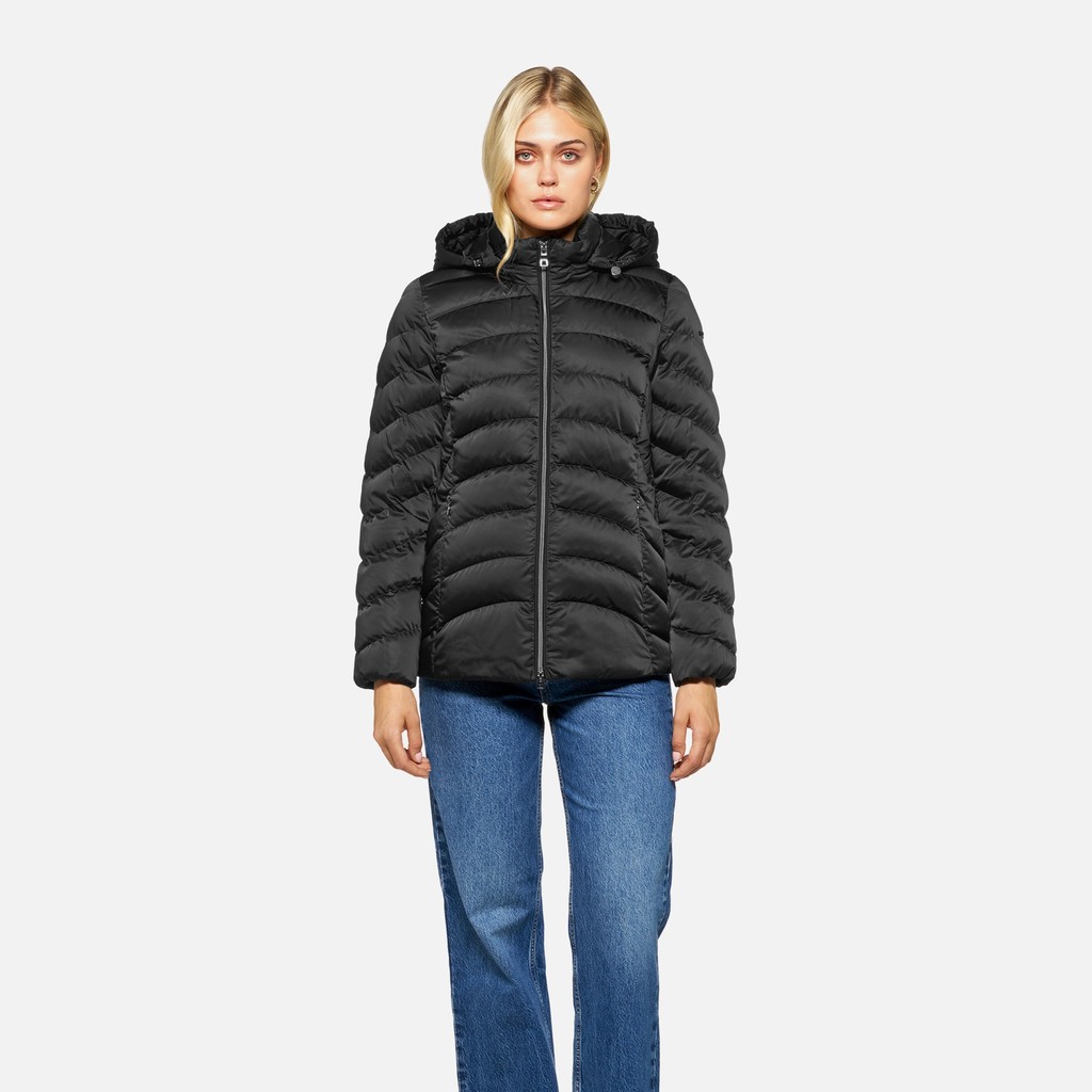 Quilted jacket ZOSMA WOMAN Black - image number 1 | GEOX