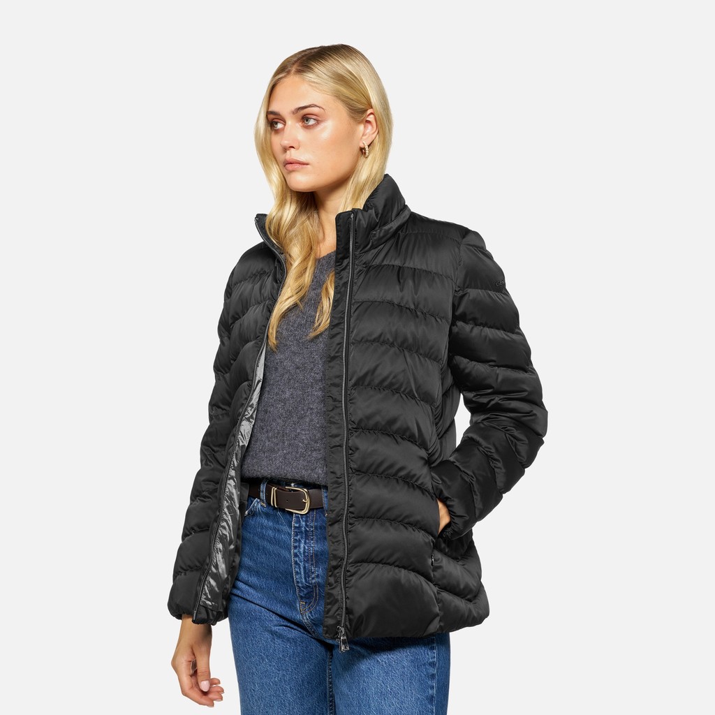 Quilted jacket ZOSMA WOMAN Black - image number 3 | GEOX