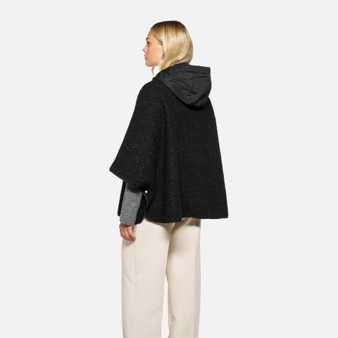 Felpa con cappuccio SWEATER DONNA Nero/Nero - image number 2 | GEOX