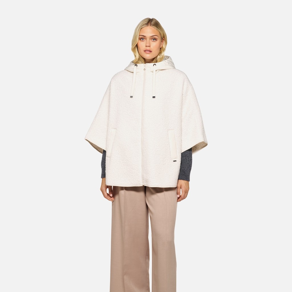 Hoodie SWEATER WOMAN Moonbeam/Moonbeam - image number 1 | GEOX