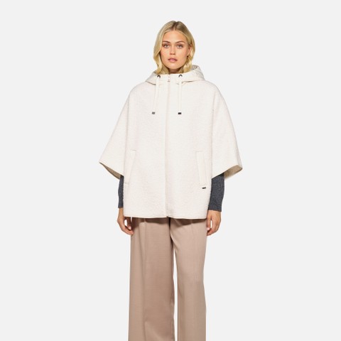 Hoodie SWEATER WOMAN Moonbeam/Moonbeam - image number 1 | GEOX