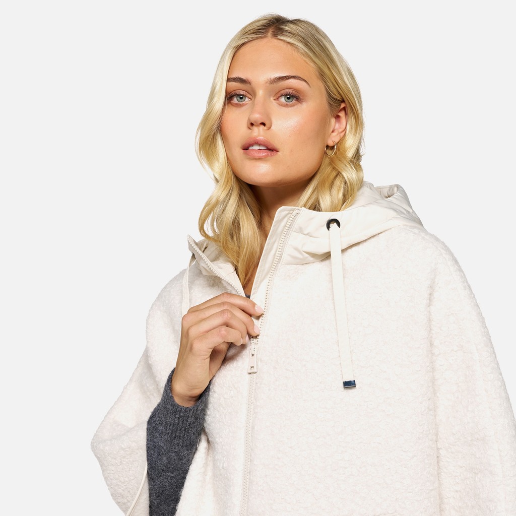 Hoodie SWEATER WOMAN Moonbeam/Moonbeam - image number 3 | GEOX