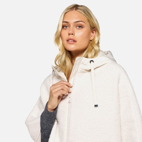 Hoodie SWEATER WOMAN Moonbeam/Moonbeam - image number 3 | GEOX