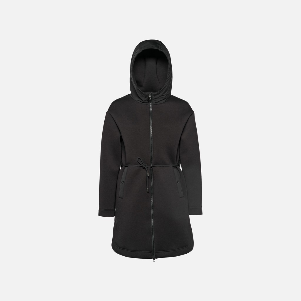 Giacca in felpa SWEATER DONNA Nero/Nero - image number 4 | GEOX