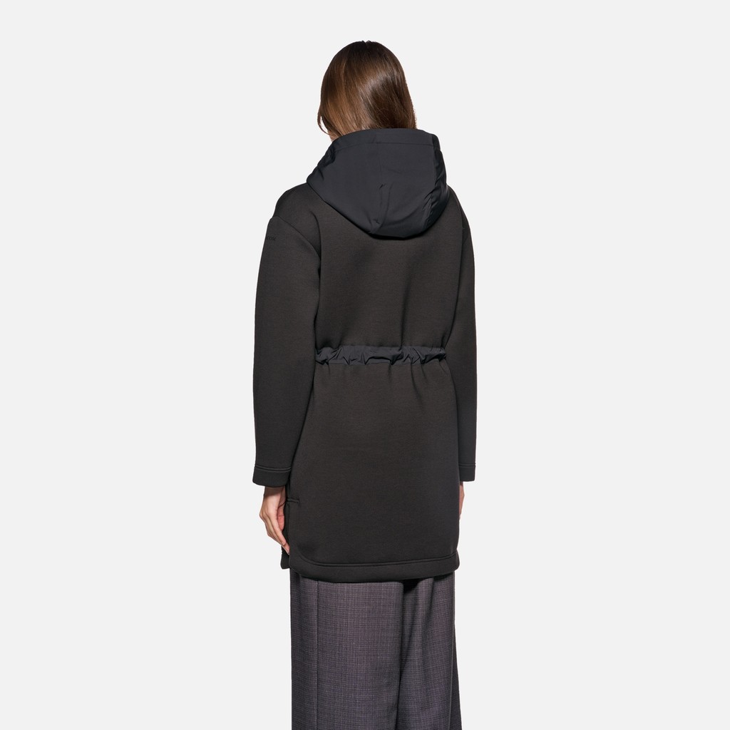 Giacca in felpa SWEATER DONNA Nero/Nero - image number 2 | GEOX