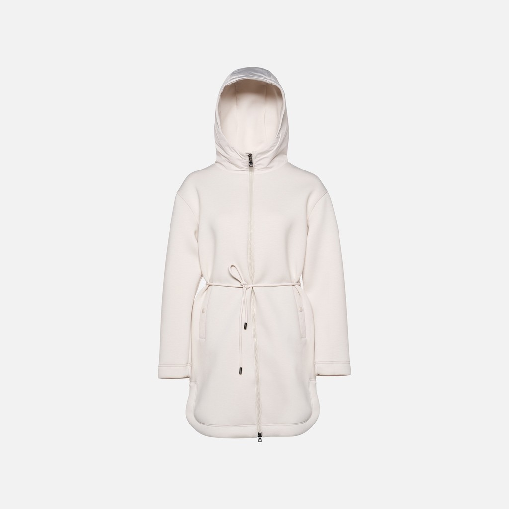 Fleecejacke SWEATER DAME Off-White/Off-White - image number 4 | GEOX