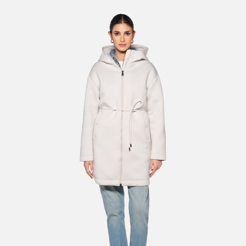 Fleecejacke SWEATER DAME Off-White/Off-White - image number 1 | GEOX
