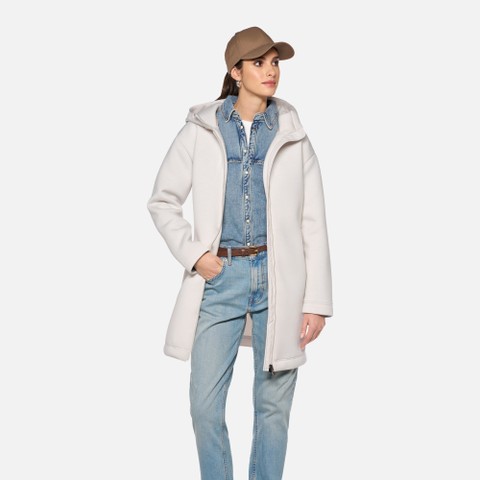 Fleecejacke SWEATER DAME Off-White/Off-White | GEOX