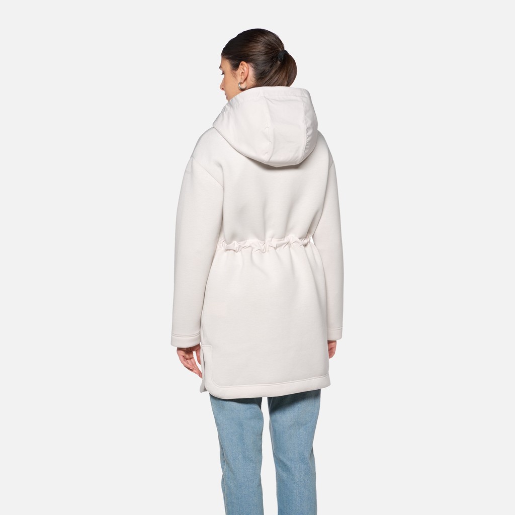 Fleecejacke SWEATER DAME Off-White/Off-White - image number 2 | GEOX