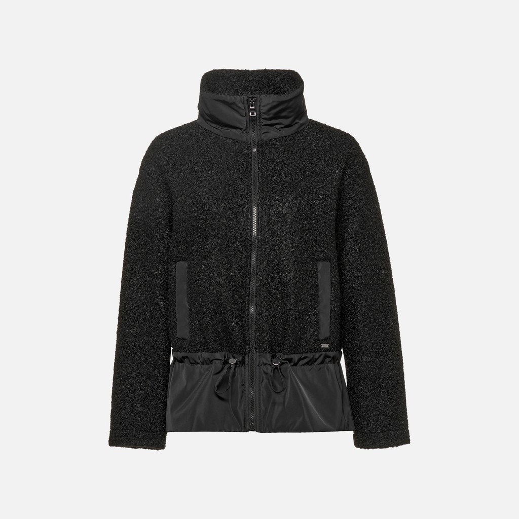 Sweat-shirt &agrave; capuche SWEATER FEMME Noir/Noir - image number 5 | GEOX