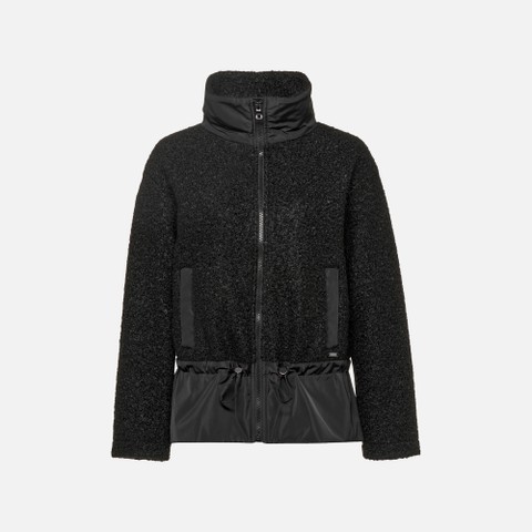 Sweat-shirt &agrave; capuche SWEATER FEMME Noir/Noir - image number 5 | GEOX