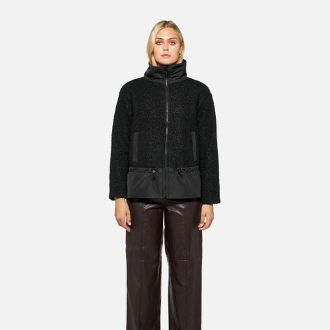Sweat-shirt &agrave; capuche SWEATER FEMME Noir/Noir - image number 1 | GEOX