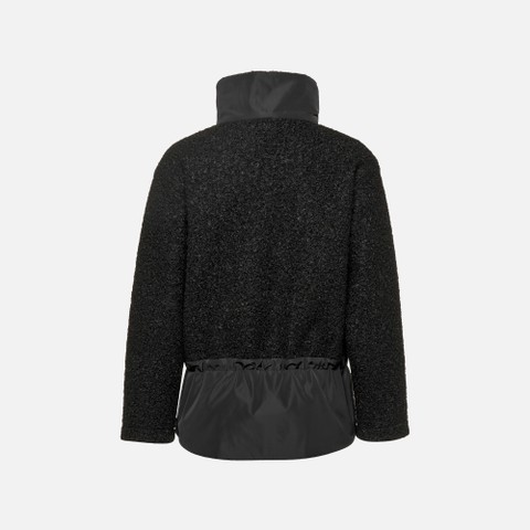 Sweat-shirt &agrave; capuche SWEATER FEMME Noir/Noir - image number 7 | GEOX