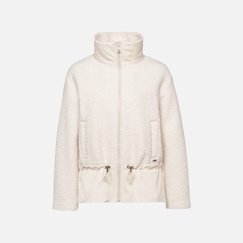 Hoodie SWEATER WOMAN Moonbeam/Moonbeam - image number 4 | GEOX