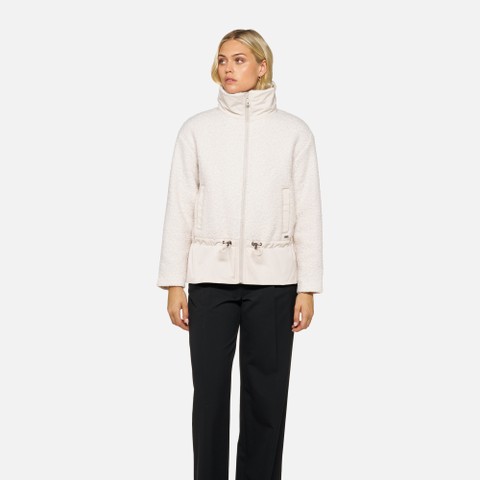 Hoodie SWEATER WOMAN Moonbeam/Moonbeam - image number 1 | GEOX