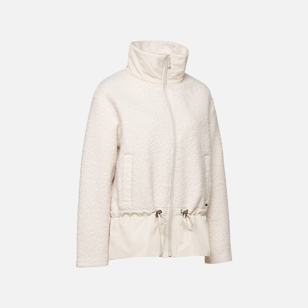 Hoodie SWEATER WOMAN Moonbeam/Moonbeam - image number 5 | GEOX