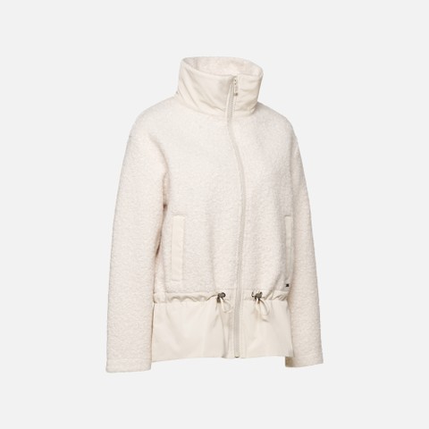 Hoodie SWEATER WOMAN Moonbeam/Moonbeam - image number 5 | GEOX