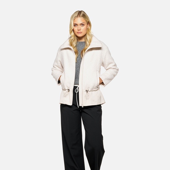 Hoodie SWEATER WOMAN Moonbeam/Moonbeam | GEOX