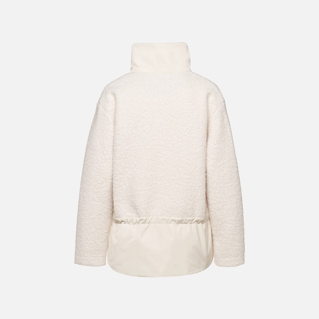 Hoodie SWEATER WOMAN Moonbeam/Moonbeam - image number 6 | GEOX