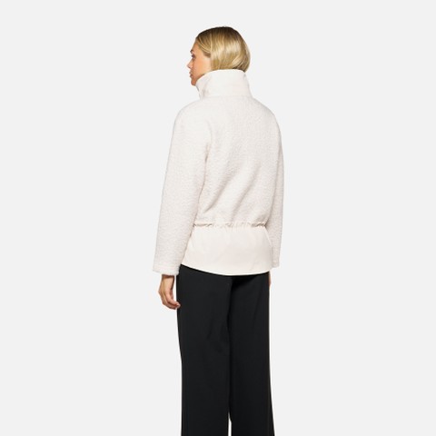 Hoodie SWEATER WOMAN Moonbeam/Moonbeam - image number 2 | GEOX