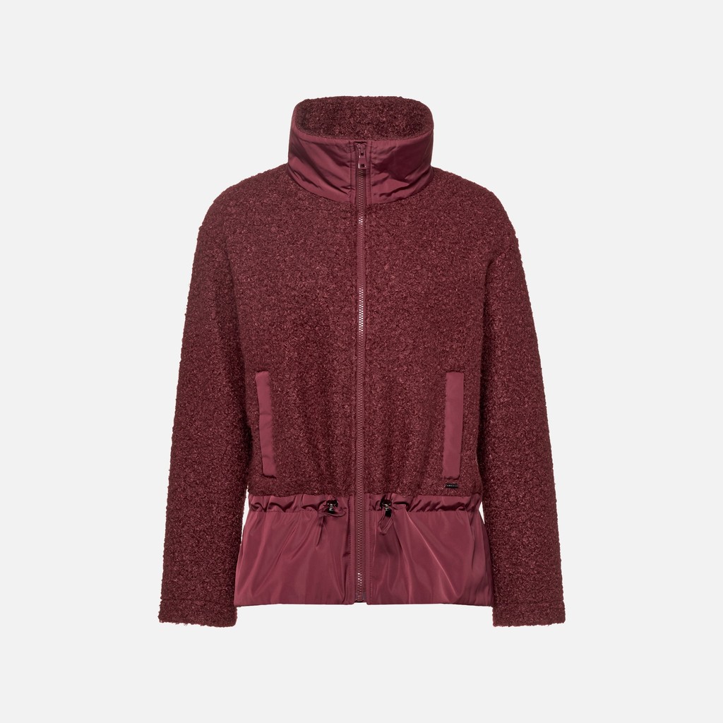 Felpa con cappuccio SWEATER DONNA Bordeaux/Bordeaux - image number 4 | GEOX